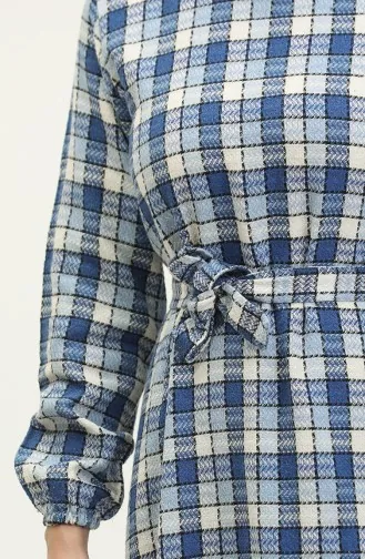 Robe A Motifs Tweed 0292-05 Creme Indigo 0292-05