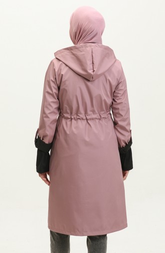 Regenjas Met Capuchon En Trekkoord In De Taille 0295-01 Dusty Rose 0295-01