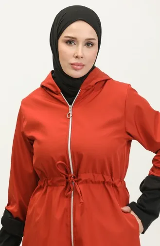 Impermeable A Capuche Et Taille Avec Cordon De Serrage 0295-02 Carreau 0295-02