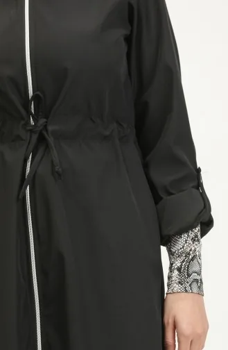 Impermeable à Capuche Avec Cordon De Serrage 0295-04 Noir 0295-04