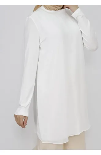 Long Sleeve Combed Non-Chiffon Fabric Underwear 10269-01 White 10269-01