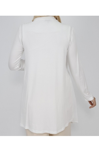 ملابس داخلية من القماش الممشط وغير الشيفون بأكمام طويلة 10269-01 لون أبيض 10269-01