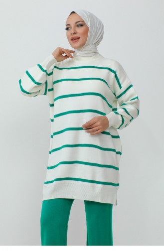 Bisiklet Yaka Triko Takım Zümrüt Yeşili