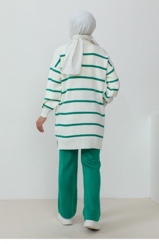 Bisiklet Yaka Triko Takım Zümrüt Yeşili