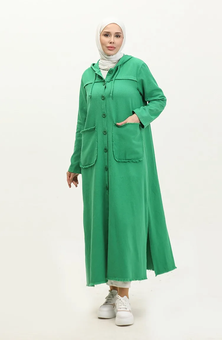 Casquette A Capuche En Tissu Gabardine 24K10000-03 Vert 24K10000-03