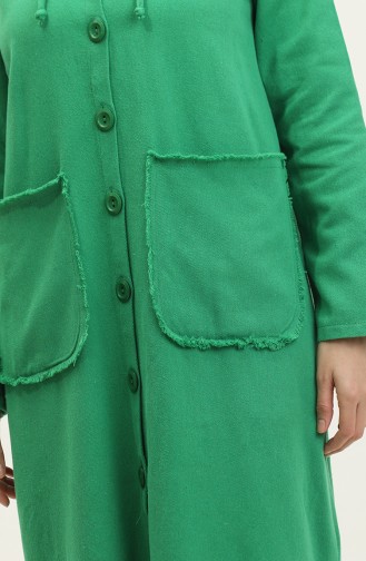 Gabardine Fabric Hooded Cape 24k10000-03 Green 24K10000-03