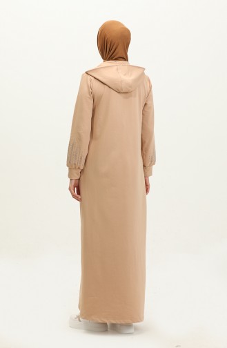 Abaya De Sport Imprimé Pierre à Deux Fils 24K9092-01 Café Au Lait 24K9092-01