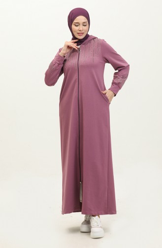 Sport-abaya Met Twee Draads Steenprint 24K9092-02 Dusty Rose 24K9092-02