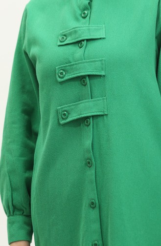 Gabardine Fabric Button Cape 24K2023-05 Green 24K2023-05