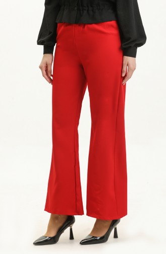 Pantalon Taille Elastique 0299-02 Rouge Claret 0299-02