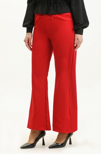 Broek Met Elastische Taille 0299-02 Bordeauxrood 0299-02