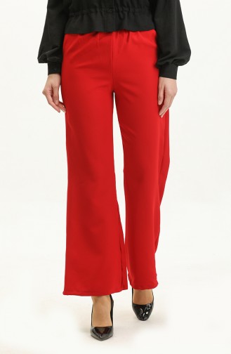 Broek Met Elastische Taille 0299-02 Bordeauxrood 0299-02