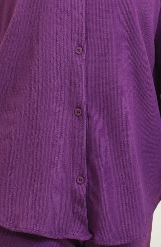 Burgu Fabric Tunic Trousers Double Suit 20031-04 Purple 20031-04