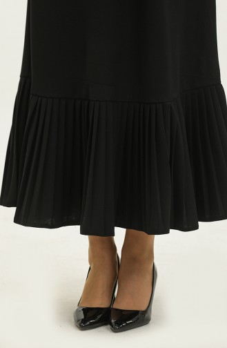 Robe A Ceinture Jupe Plissée 0301-01 Noir 0301-01