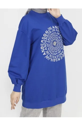 2 Thread Fabric Sweatshirt With Embroidery Text And Stone Detail 71143-01 Saks 71143-01