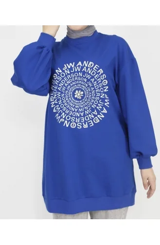 2 Thread Fabric Sweatshirt With Embroidery Text And Stone Detail 71143-01 Saks 71143-01