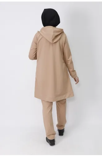 2 İp Kumaş Yelekli 3lü Takım 70060-01 Camel