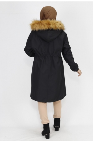 Bondet Fabric Large Size Medium Length Coat 11011-04 Black 11011-04