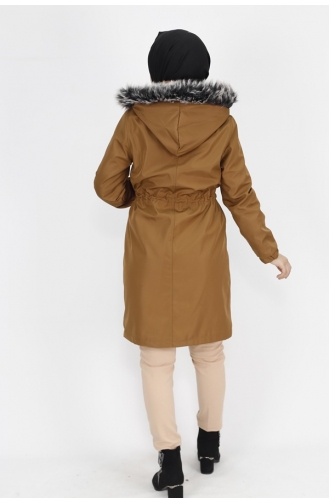 Manteau Longueur Moyenne En Tissu Bondet 11008-01 Tan 11008-01