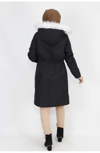 Bondet Fabric Medium Length Coat 11008-03 Black 11008-03