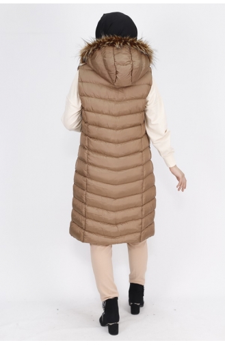 Cep Fermuarlı Dolum Şişme Yelek 1026-01 Camel