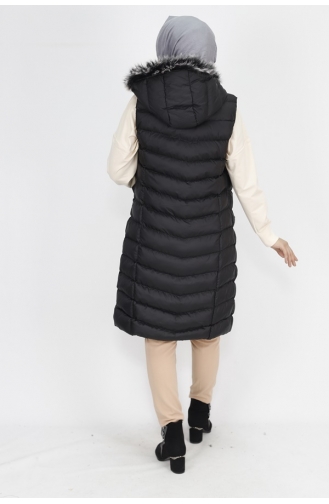 Gilet Gonflable Rempli Avec Poche Et Fermeture Éclair 1026-03 Noir 1026-03