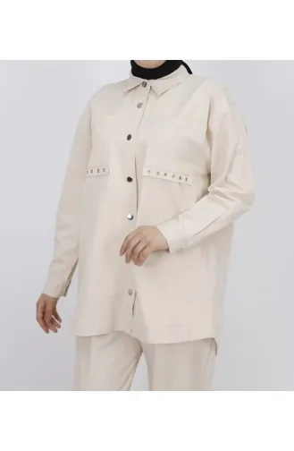 Ensemble 2 Pièces Détail Poches En Tissu Gabardine 6931-01 Pierre 6931-01