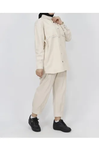 Ensemble 2 Pièces Détail Poches En Tissu Gabardine 6931-01 Pierre 6931-01