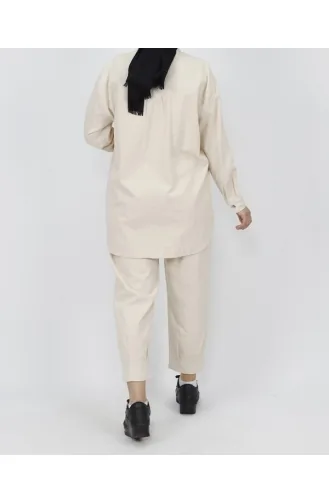 Ensemble 2 Pièces Détail Poches En Tissu Gabardine 6931-01 Pierre 6931-01