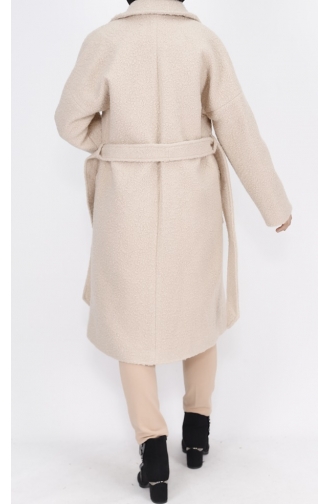 Manteau En Plumes D`Agneau Détaillé Avec Poche Et Col Croisé 8101-02 Pierre 8101-02