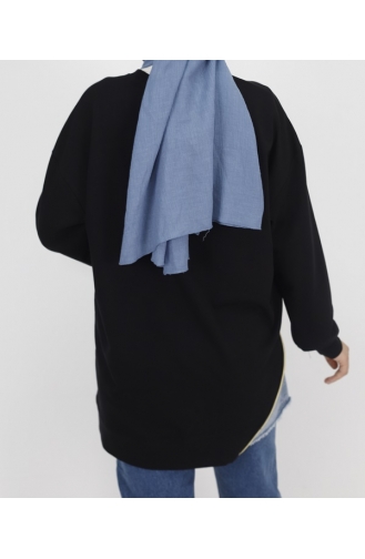 Sweatshirt Tissu 2 Fils Détail Brodé 3165-03 Noir 3165-03