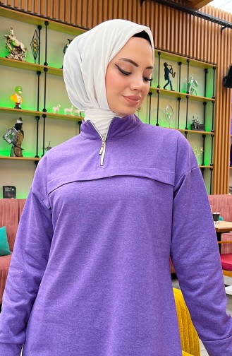 Two Thread Zippered Tracksuit 3062-03 Purple 3062-03