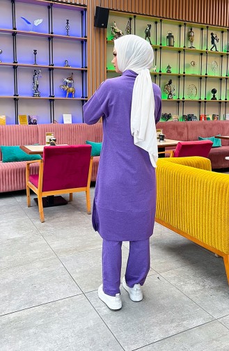 Two Thread Zippered Tracksuit 3062-03 Purple 3062-03