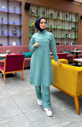 Two Thread Zippered Tracksuit 3062-10 Green 3062-10