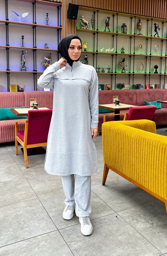 Two Thread Zippered Tracksuit 3062-12 Gray 3062-12