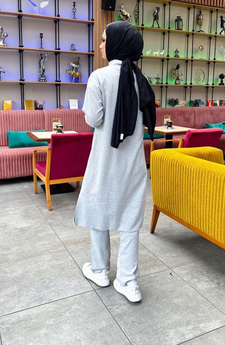 Two Thread Zippered Tracksuit 3062-12 Gray 3062-12