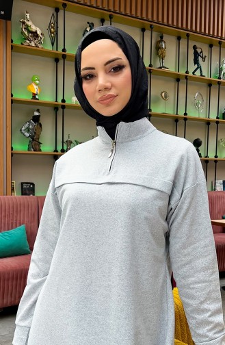 Two Thread Zippered Tracksuit 3062-12 Gray 3062-12