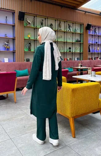 Two Thread Zippered Tracksuit 3062-13 Emerald Green 3062-13