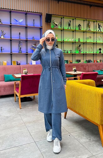 Two Thread Gathered Waist Tracksuit 3065-06 Indigo 3065-06