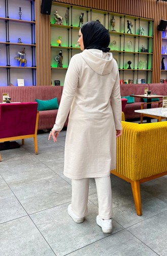 Survêtement A Capuche Boutonné 3072-04 Beige 3072-04