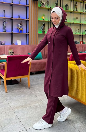 Trainingspak Met Knopen En Capuchon 3072-05 Claret Red 3072-05