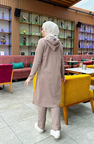 Trainingspak Met Capuchon En Knopen 3072-07 Mink 3072-07