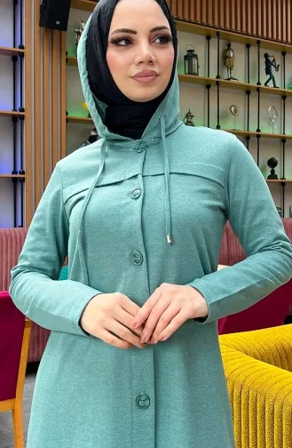 بدلة رياضية مزوّدة بقبعة وأزرار 3072-09 لون أخضر 3072-09