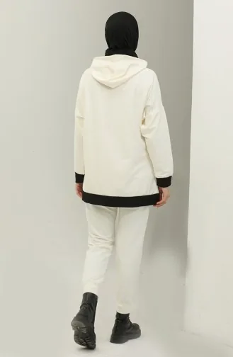 Two Piece Tracksuit Set 23106-01 Ecru 23106-01