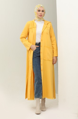 Gabardine Fabric Hooded Cape 24k10000-01 Yellow 24K10000-01