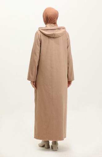 Gabardine Fabric Hooded Cape 24k10000-04 Milky Coffee 24K10000-04