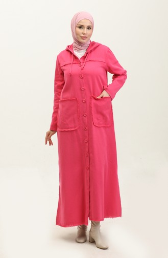 Gabardine Fabric Hooded Cape 24K10000-05 Fuchsia 24K10000-05