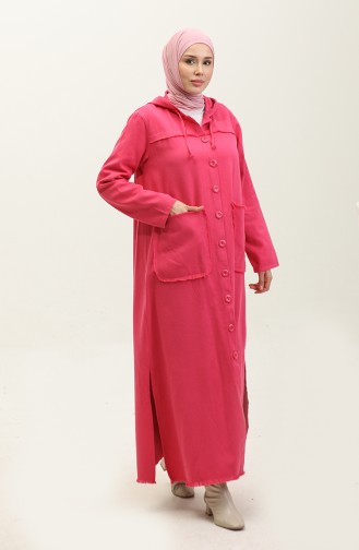 Gabardine Fabric Hooded Cape 24K10000-05 Fuchsia 24K10000-05