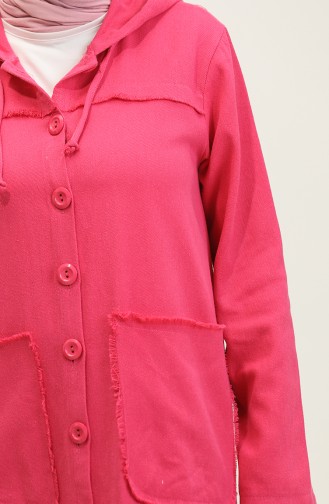 Cap Van Gabardine Stof Met Capuchon 24K10000-05 Fuchsia 24K10000-05