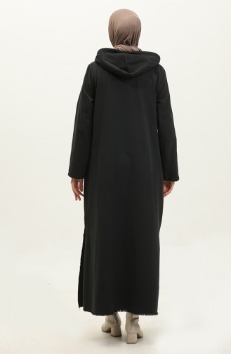 Gabardine Fabric Hooded Cape 24k10000-06 Black 24K10000-06